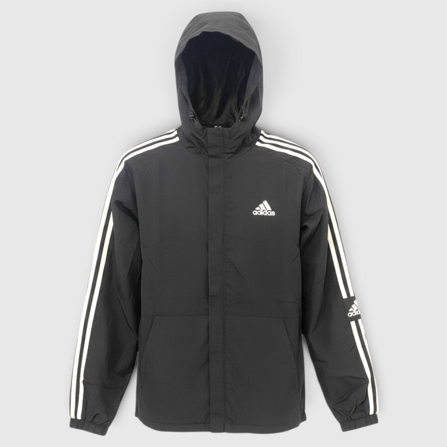 Adidas Αντιανεμικό Τζάκετ Μαύρο με Λευκές Ρίγες /pre owned